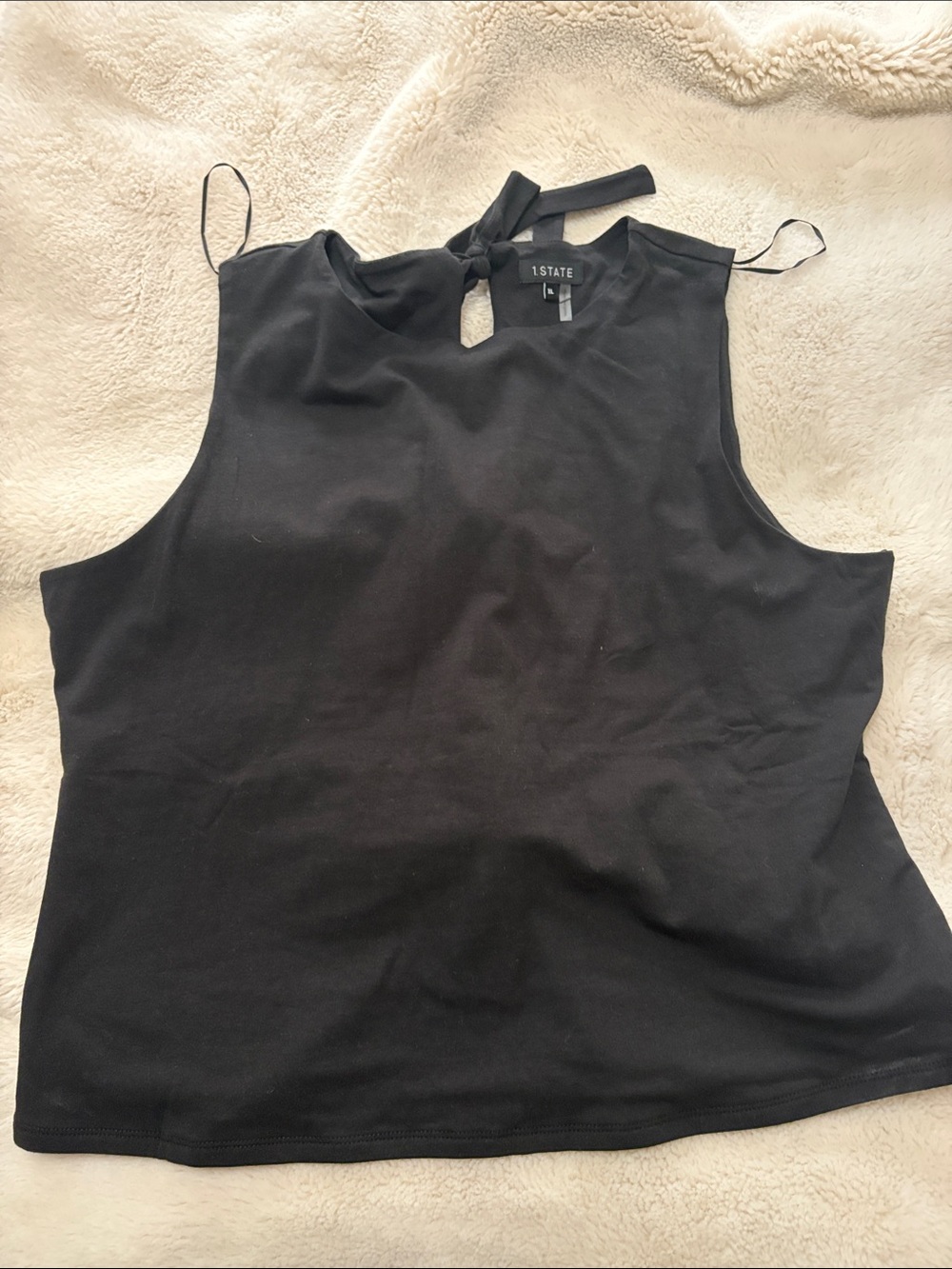 1. State Black Sleeveless Tie-Neck Tank Top